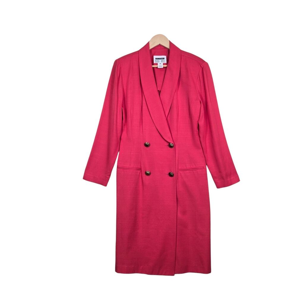 Vintage 90s Lois Snyder Dani Max Blazer Dress 10 Coral Power Glam USA